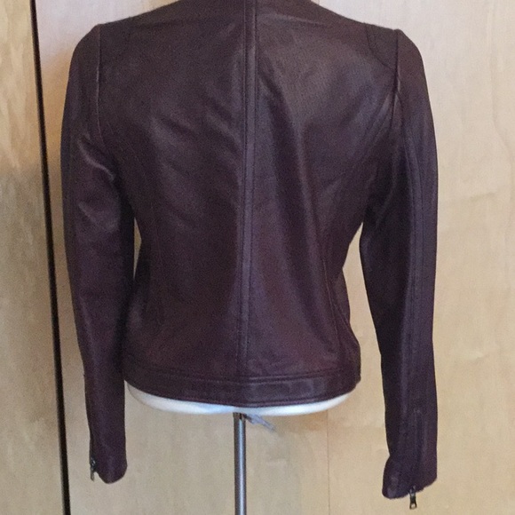 Rebecca Taylor Bordeaux Perforated Leather Coat - Picture 7 of 11